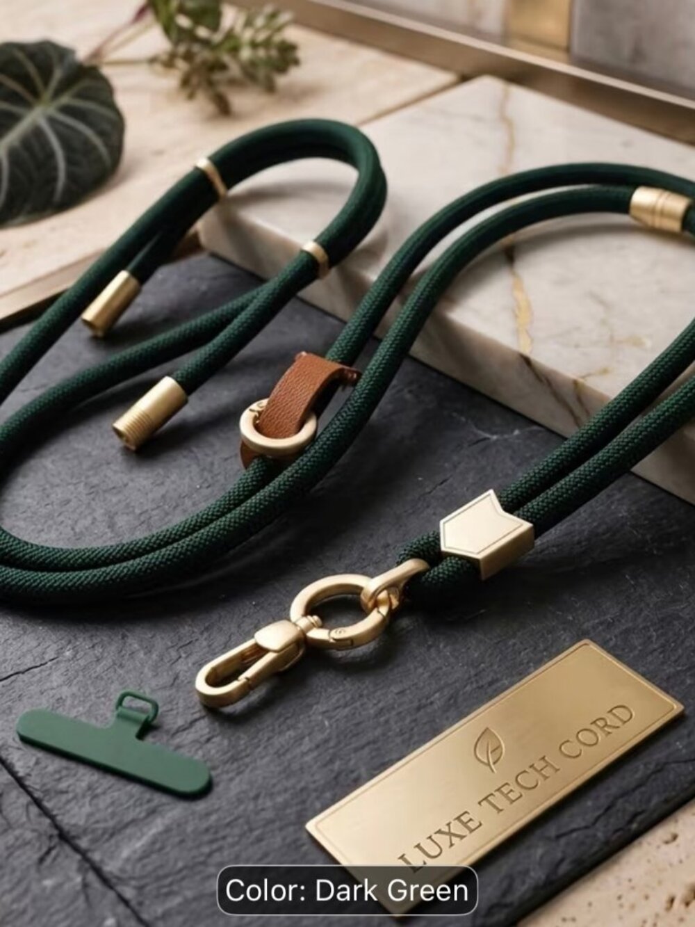 Dark Green Phone Crossbody Strap – Luxe Tech Cord